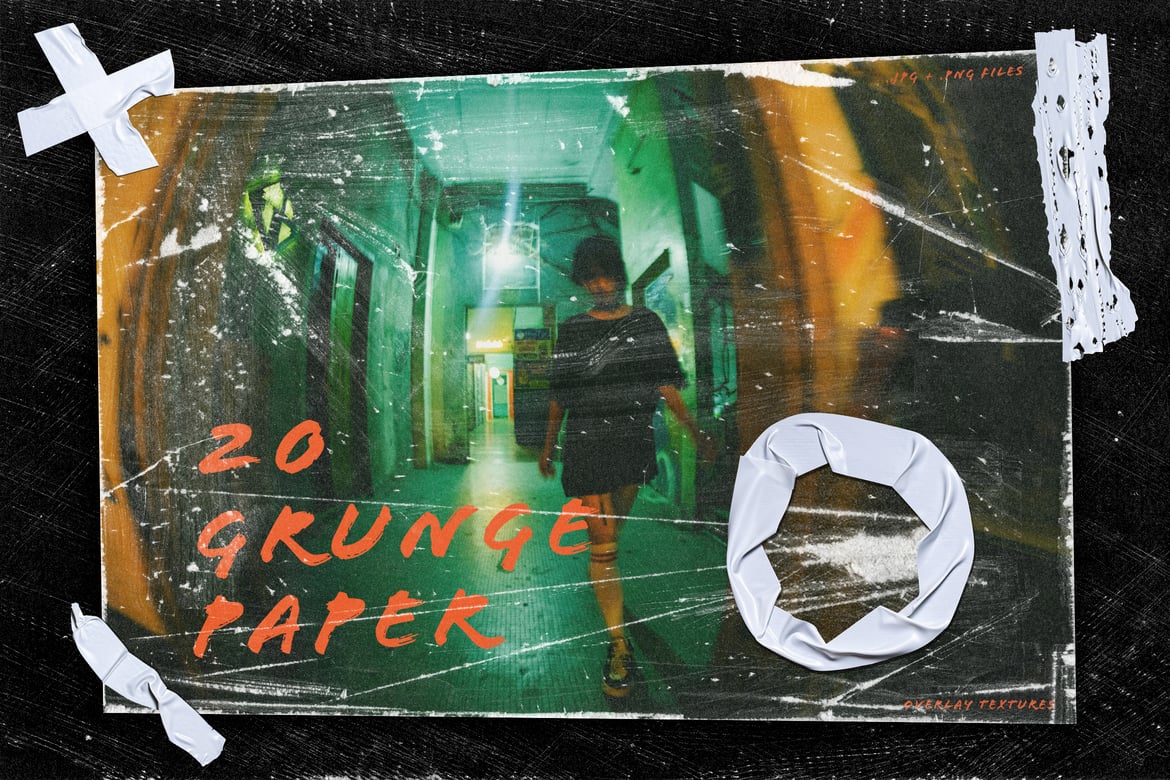 20 Grunge Paper Overlay Ripped Texture Pack（247353）-技能树